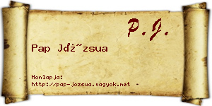 Pap Józsua névjegykártya